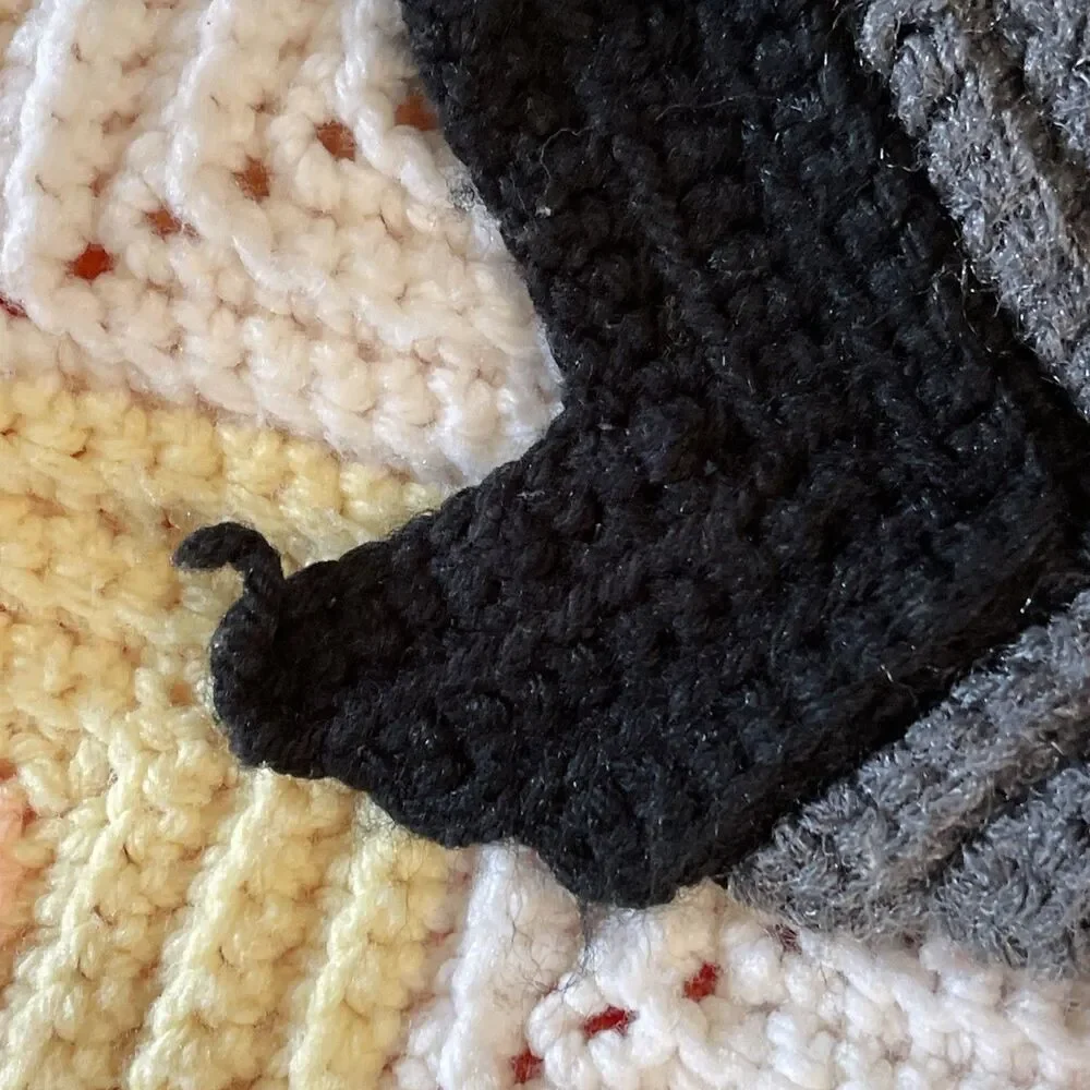 Crocheted Blanket Handmade Throw Blanket Multicolor Lap Blanket 56 x 38